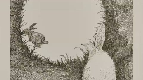 钢笔画：发现月亮上的兔子
