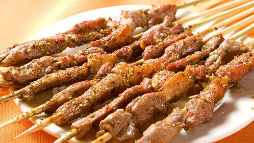 人气美食 原生态美食七宝羊肉串