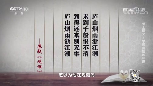 百家讲坛 《百家讲坛》 20200311 爱上语文 4 字词背后的味道