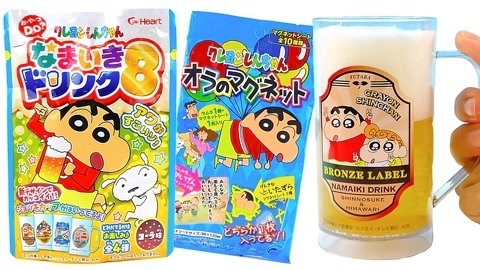 玩具益趣园 趣味食玩蜡笔小新磁铁和啤酒饮料第八弹