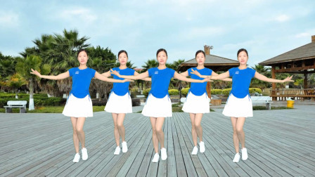 广场舞《军中绿花》经典老歌简单时尚健身操