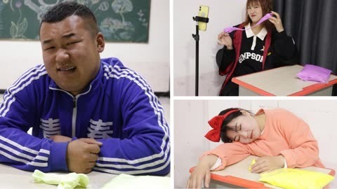 美女家务事 坐第一排和最后一排玩粘土的区别，大头真是有苦说不出，太难了