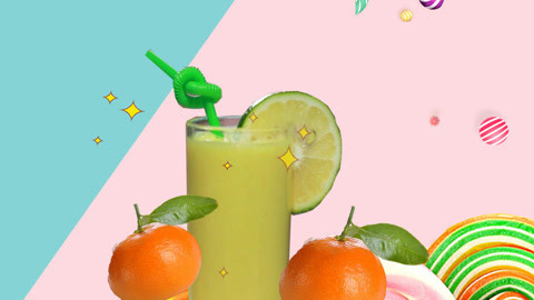 海豚波波聚乐部 波波亲子美食 柳橙牛乳汁