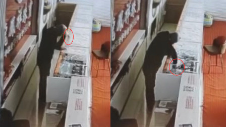 江苏一蒙面男子凌晨盗窃珠宝店百万黄金