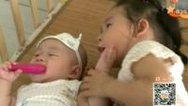 宝宝抱抱 重庆宝宝和姐姐的摇篮生活