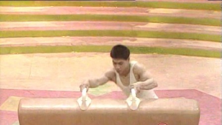 央视1987春晚 李宁表演体操《鞍马开花》，高难度动作获得全场掌声