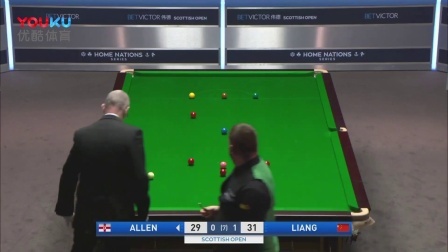 2018年世界斯诺克苏格兰公开赛 2018斯诺克苏格兰公开赛-马克·艾伦4-2梁文博成功晋级