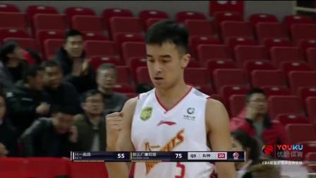 CBA 18/19赛季 八一VS广厦第三节：胡金秋两双任务完成，广厦90-66八一比分大幅领先