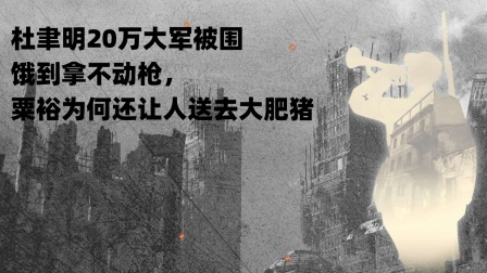 红墙往事 杜聿明20万大军被围，饿到拿不动枪，粟裕为何还让人送去大肥猪