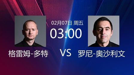 2020斯诺克 格雷姆-多特VS罗尼-奥沙利文