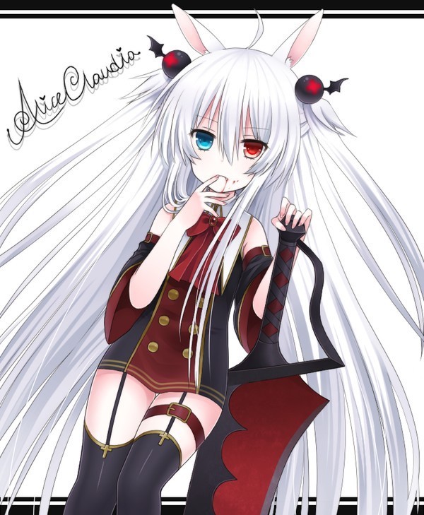 求眼瞳一边是红色一边是蓝色的动漫少女图!要图!谢谢