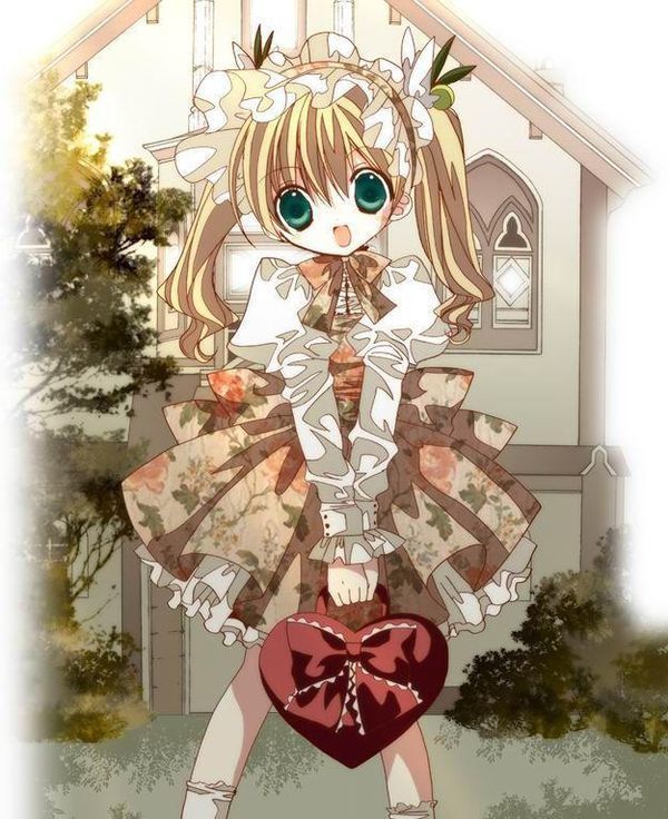 现场蓬蓬裙头扎双马尾的q版动漫人物图片