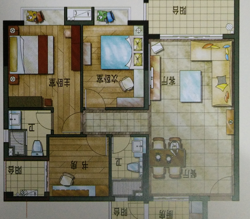 主卧室门对着主卧室内的厕所门,即开主卧室门看卧室内的厕所门,求大师