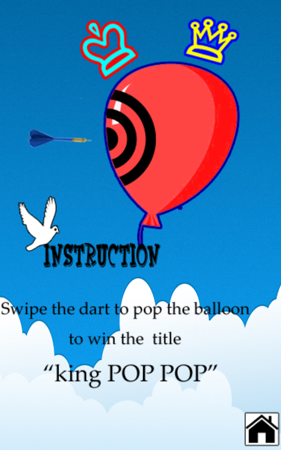 dart provided for you to pop the balloon as many as you can to