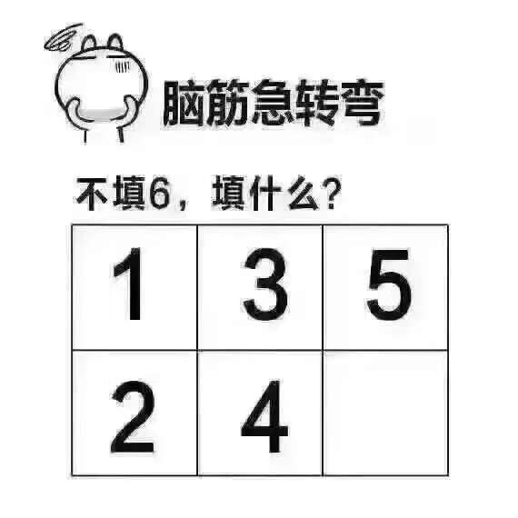 脑筋急转弯 1 3 5 下面 2 4( ) 填多少呢?