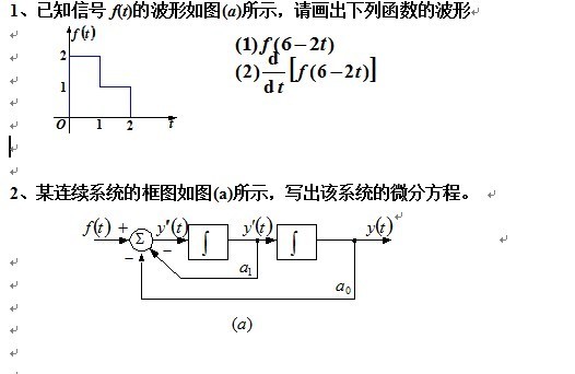 已知信号f(t)的波形如图(a)所示,请画出下列函数的波形