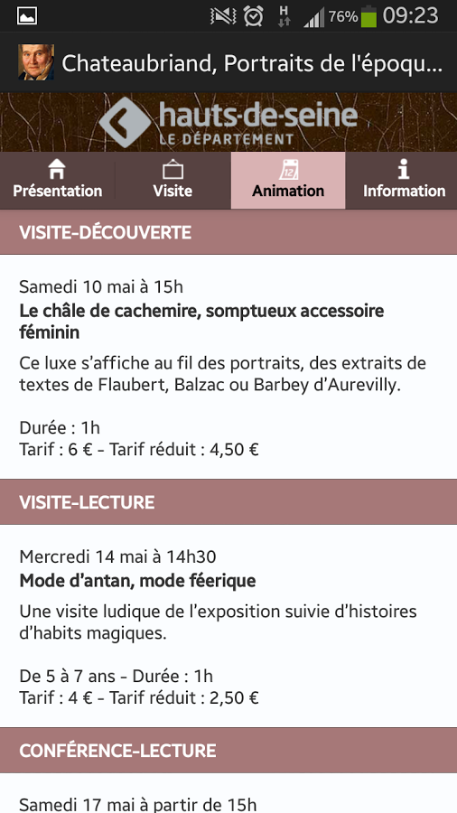 chateaubriand, exposition